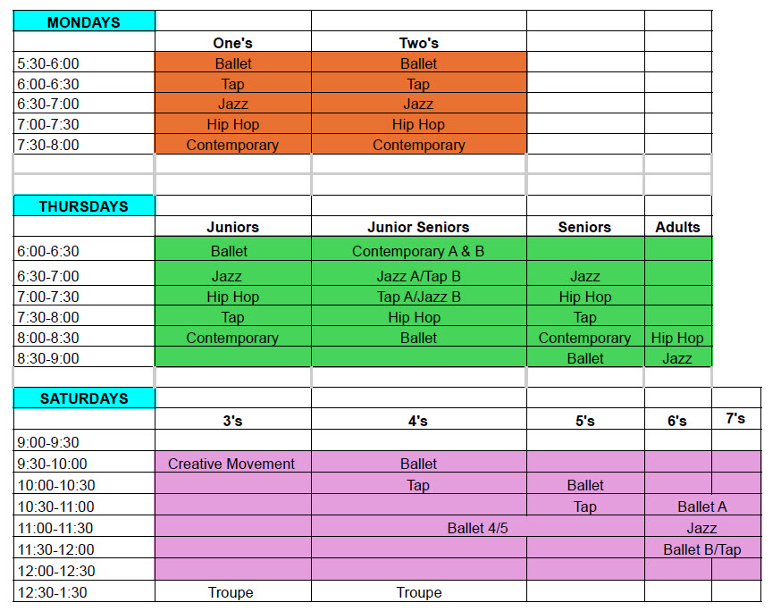 Class Schedule